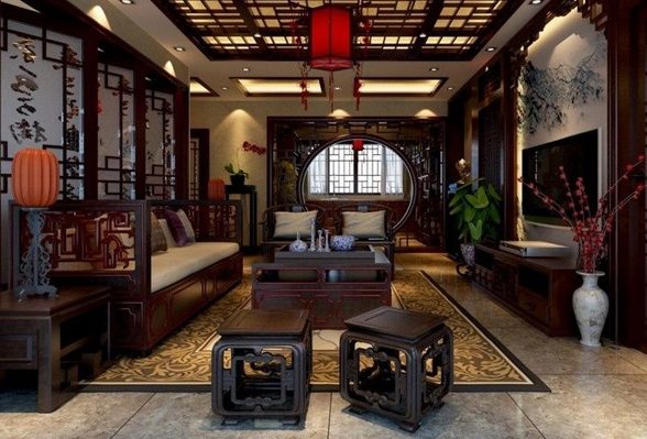 Thiết kế phòng khách theo kiểu Trung Hoa